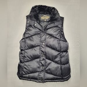 Chill Couture - Sz M - satin shine smooth puffer high neck vest - inside pockets
